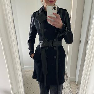 Burberry London Mesh Leather trench coat (XS)